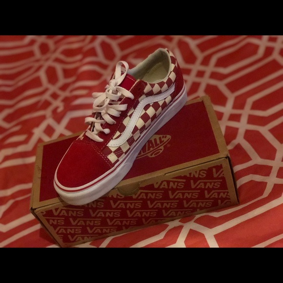 Vans Shoes - RED CHECKERED OLD SKOOL VANZ